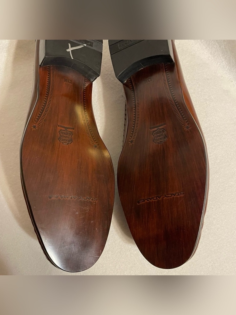 STACY ADAMS Brown Leather Penny Loafers Size 13 - Picture 4 of 6